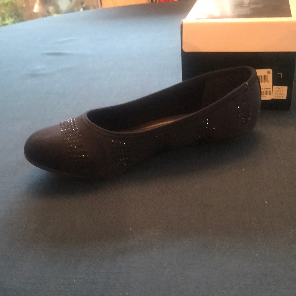 Navy Blue embellished flats